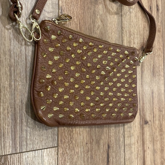 Leather studded Steve Madden Crossbody/clutch/wristlet bag - Picture 1 of 9